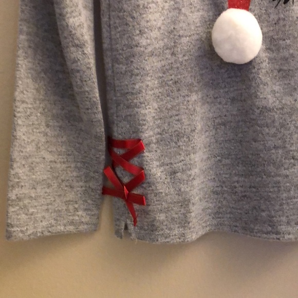 NWT Girl's Plus Size L (10-12) Christmas Sweater w/ Unicorn, Glitter, Snowball - Picture 2 of 12